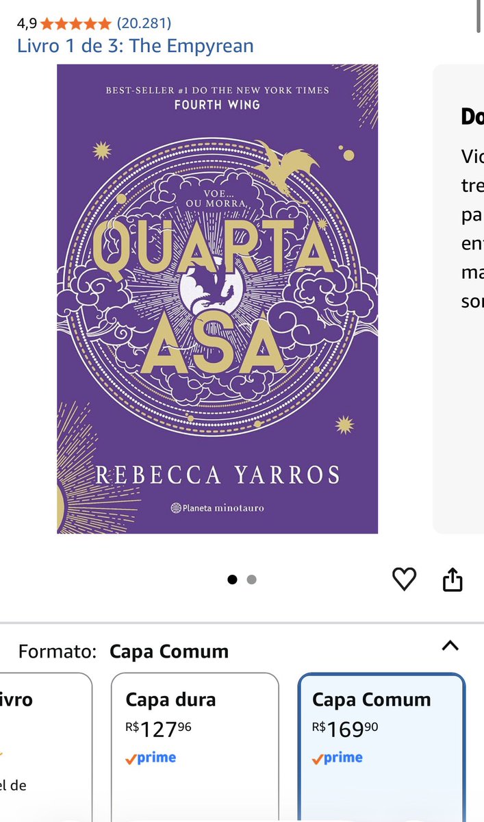 livrariaemcasa's tweet photo. Serio, 169 capa comum, é delírio. Tudo bem q tem pintura trilateral, mas não justifica, perdão. Quando essa serie foi lançada era 160 a capa dura (o que já é bem acima tb) https://t.co/YWgaPZHlLT