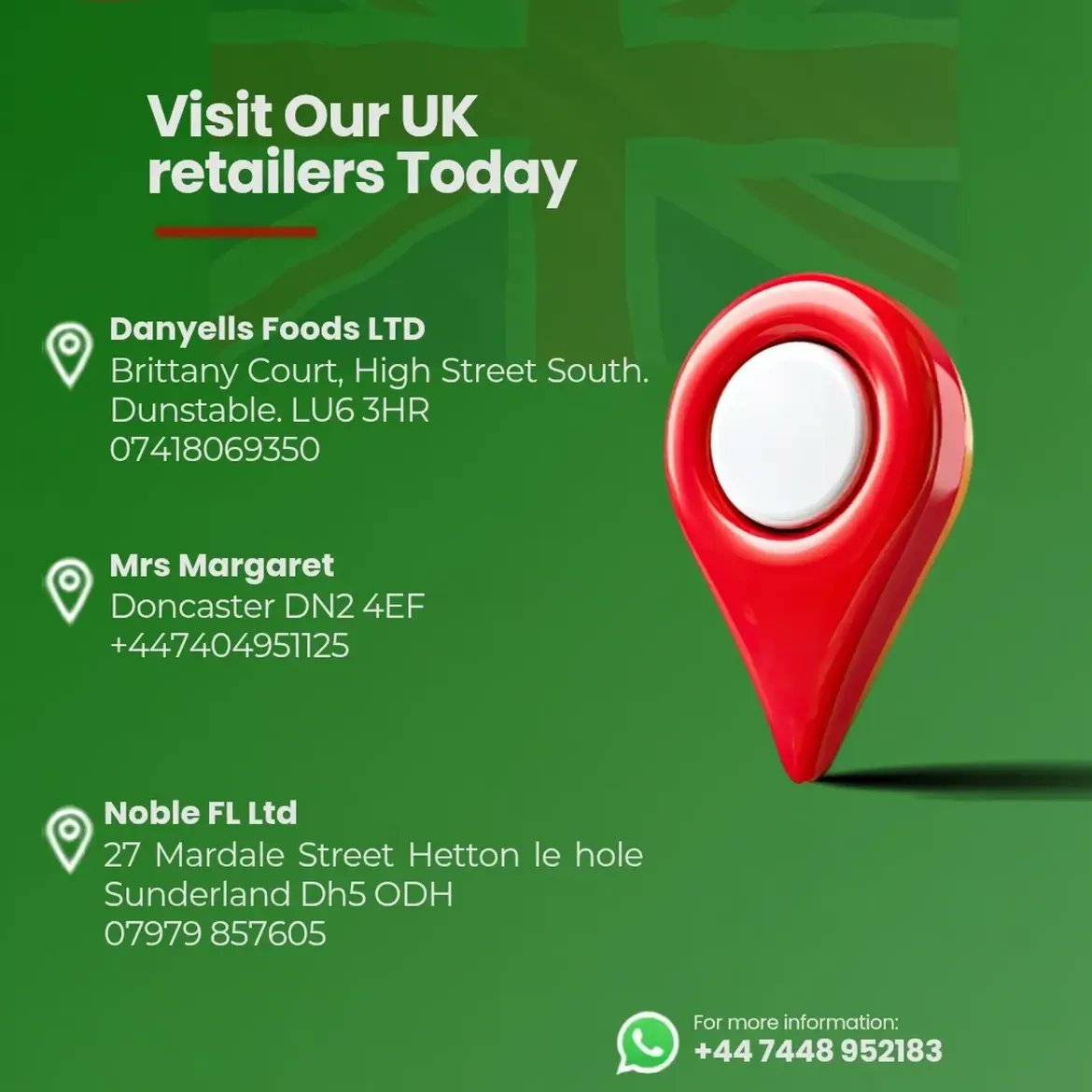 SolduaYam's tweet photo. Looking for Soldua Pounded Yam near you? We've made it easier! 🙌

Swipe through to find our trusted retailers and contact details in your location.

▪︎Dena foods UK:@dena.foods
▪︎Hozfoods: @hozfoods_
▪︎Kennores African food store: @kennoresfoodandhealthcare https://t.co/PO43x9ILQp