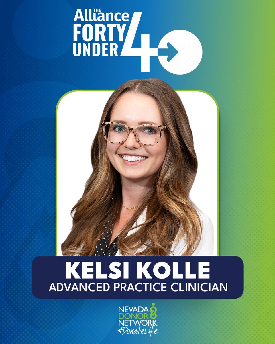 NVDonor's tweet photo. @ODTAlliance just announced their Class of 2026 40 Under 40 honorees! We’re beyond proud to recognize that @NVDonor’s Advanced Practice Clinician, Kelsi Kolle (AGACNP), made this year’s list. Read more about her accomplishment here: https://t.co/1USHorVjKh #DonateLife #GiveBack #Top40Under40 #DreamTeam #NowHiring #ApplyNow
