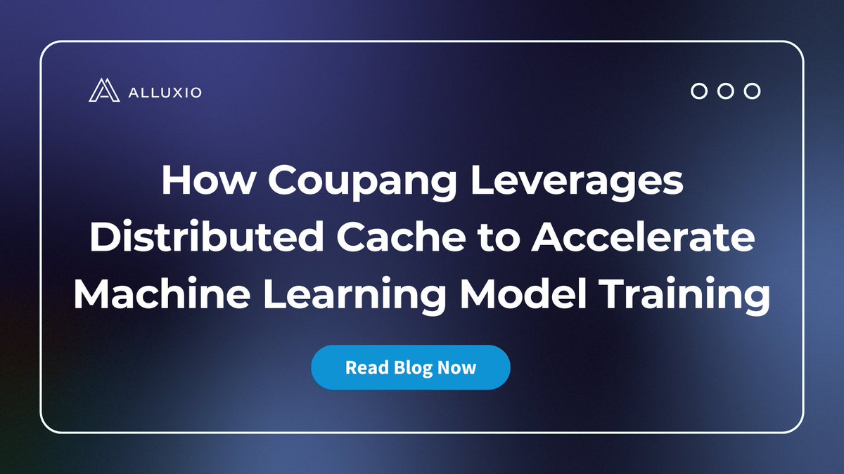 Alluxio's tweet photo. 🧩Copying training data before every job does not scale.

@Coupang uses Alluxio distributed caching to access data from a central lake, cache hot data near compute, and improve I/O by ~40% vs cloud parallel file systems.

https://t.co/NI6d6qrJiF

#AIInfrastructure https://t.co/GqCeDN68AZ