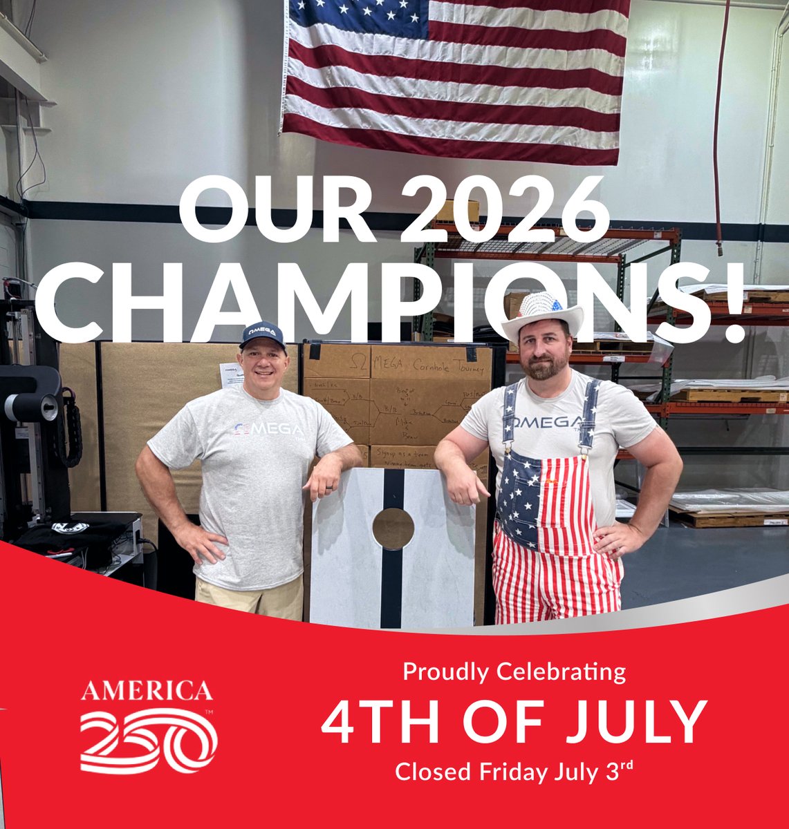 Omega_TMM's tweet photo. Happy Independence Day from Omega TMM! 🇺🇸 As an American-made company, we’re grateful for our incredible team, customers, partners, and community who make what we do possible every day. Omega TMM will be closed Friday, July 3.

#OmegaTMM #America250 #AmericanMade #MadeinUSA https://t.co/R1LVrAhAXw