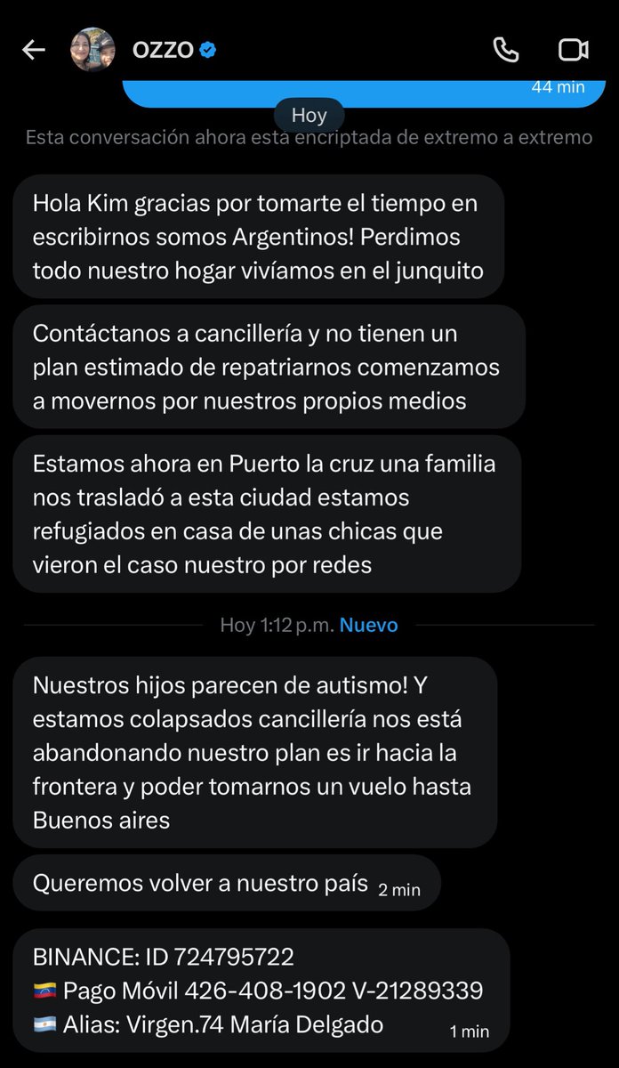 iamnotkimm's tweet photo. 🚨 ¿HAN VISTO EL CASO DE LOS ARGENTINOS EN VENEZUELA? 🇦🇷🇻🇪

Perdieron absolutamente todo tras la tragedia. Vivían en El Junquito y hoy se encuentran refugiados gracias a personas que les tendieron la mano. Intentaron comunicarse con su cancillería para ser repatriados, pero aseguran que aún no tienen un plan para regresar a su país.

Son una familia con niños pequeños, quienes además presentan necesidades especiales. 

Su único objetivo ahora es poder salir del país y volver a casa.

🙏 Cualquier ayuda o difusión es vital.

💰 DONACIONES:
• BINANCE ID: 724795722
• 🇻🇪 Pago Móvil: 426-408-1902 (V-21289339)
• 🇦🇷 Alias: Virgen.74 María Delgado