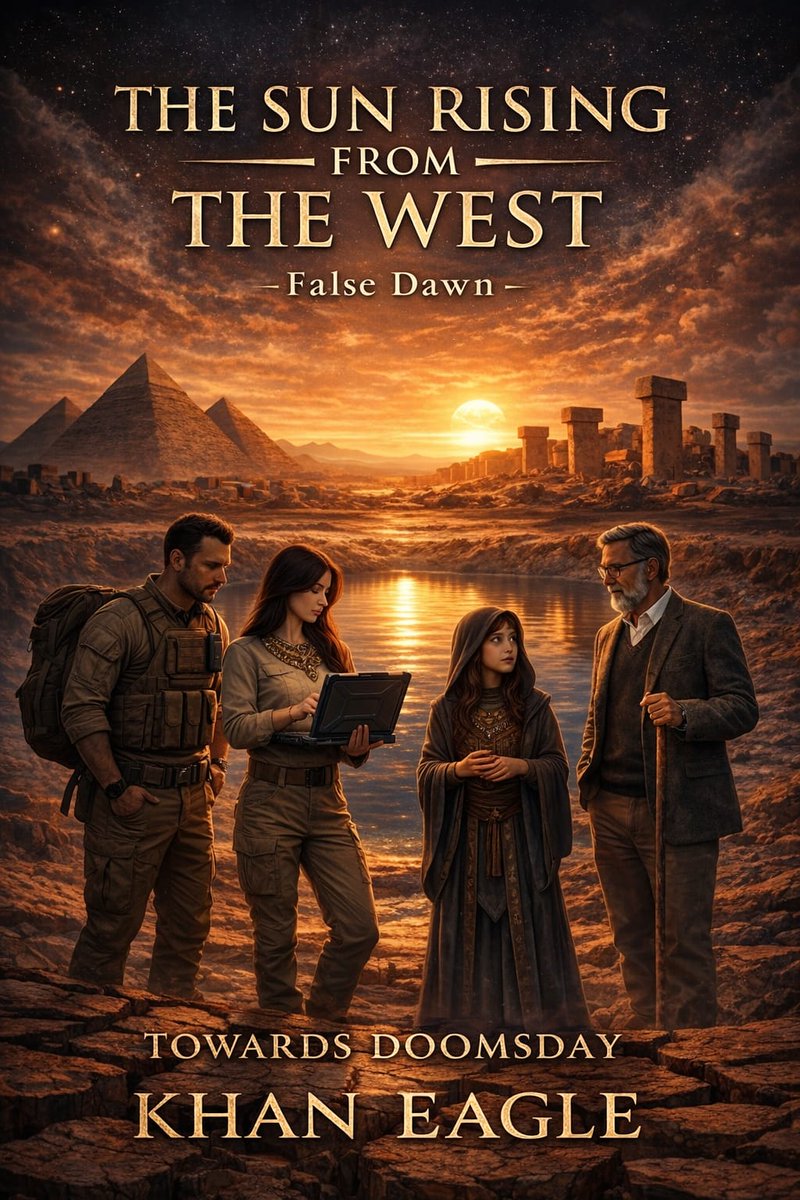 EagleSoulMan's tweet photo. Dear friends, readers 
Glad to inform you that my long awaited Sci-Fi/thriller is available on Amazon, now. Hope you read, enjoy and leave a review. 
The link is below. 
https://t.co/T6SOqyyknt
BOOK OVERVIEW
What would happen if, one day, the sun rose from the West?
A signal from deep space.
A discovery no one can explain.
And a world moving toward something it cannot yet name.
Everything begins in Houston, when Egyptian-American astrophysicist Dr. Leyla Hassan detects an unusual supernova event through NASA’s observation network. What first appears to be a rare astronomical anomaly soon reveals impossible patterns—patterns that should not exist.
The investigation leads far beyond observatories and scientific models.
Joined by Hakan Demir, a Turkish scientist working with NASA, Leyla follows a trail stretching across continents: from the ancient sanctuaries of Göbekli Tepe and Karahan Tepe to the pyramids of Egypt, forgotten languages, hidden chambers, and secrets buried beneath the oldest stones on Earth.
But science is not the only guide.
Kemal Bey—a retired professor of ancient languages—and his gifted granddaughter Meryem begin noticing fragments of old prophecies, symbols, and warnings that seem less like history—
and more like memory.
Meanwhile, the world begins to shift.
Energy networks become unstable.
Unexpected crises spread across distant regions.
Institutions struggle to keep pace.
Some disruptions seem accidental.
Others appear strangely timed.
And as uncertainty spreads, a new language quietly emerges:
stability.
coordination.
security.
In the shadows, some are no longer trying to stop what is coming.
They are helping shape it.
Not to destroy the world—but to reboot it and to decide what comes after.
What begins as a scientific investigation becomes a race against time—across continents, across centuries, and perhaps across the line separating warning from design.
What if the light before sunrise is not the dawn—but a False Dawn?
The Sun Rising from the West – False Dawn is a gripping thriller blending archaeology and science fiction—a story of ancient mysteries, modern science, hidden agendas, and humanity’s search for truth at the edge of a changing world.