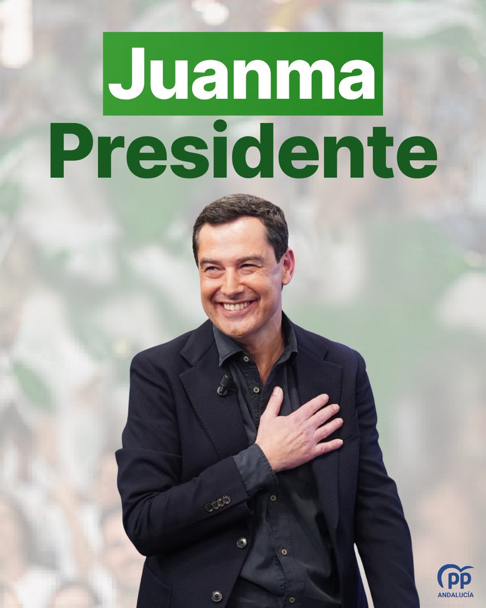 ppandaluz's tweet photo. 👏🏽 ¡@JuanMa_Moreno es elegido presidente de Andalucía! https://t.co/BxYH3fU9F2