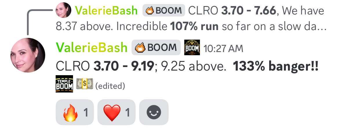 ValerieBash007's tweet photo. Slow day? No problem here at Temple of Boom. We still found a 100%+ runner for our members. We do this every day. 6 months left in 2026. Do you want to be red or green for the holidays? @TmplBoom https://t.co/3V7EOBFt3J
