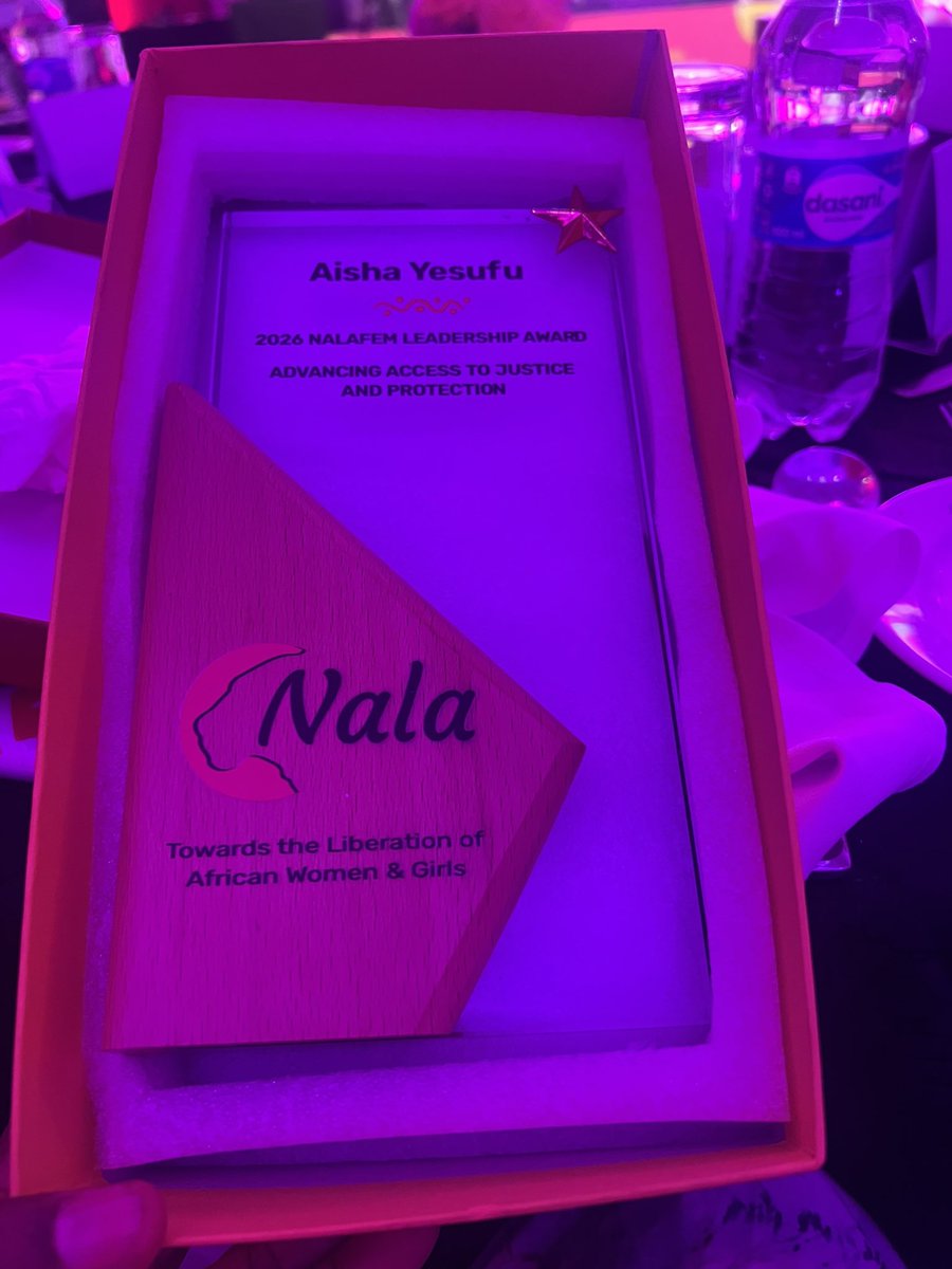 AishaYesufu's tweet photo. Thank you so much @delphinekonda for this heartwarming tribute. I do not take it for granted. Thank you @_Nalafem for this award. I am honoured. 
UBUNTU
I AM BECAUSE WE ARE! https://t.co/doydabhNji
