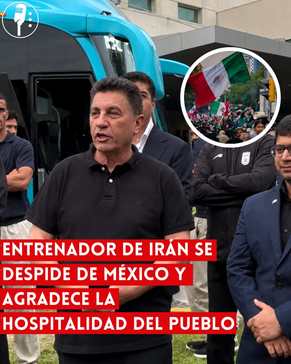 YosoyPedrero's tweet photo. 🚨 OJO: ENTRENADOR DE IRÁN SE DESPIDE DE MÉXICO Y AGRADECE LA HOSPITALIDAD DEL PUEBLO

Antes de dejar el país, el entrenador de la selección nacional de Irán dedicó un mensaje de despedida en el que destacó el trato recibido durante su estancia en México, en el marco de la competencia internacional.

“Nos vamos de México, pero nuestros corazones y almas permanecerán aquí. Consideramos a México y a su pueblo como parte de nosotros mismos”, expresó, subrayando el vínculo que, aseguró, se fortaleció más allá del futbol.

El estratega también agradeció la calidez de la afición y la hospitalidad brindada, señalando que la experiencia vivida deja una huella significativa para su equipo.

“Irán y México se han unido para siempre en las páginas de la historia”, concluyó, en un mensaje que ha sido bien recibido en redes sociales por usuarios que destacaron el reconocimiento al país.