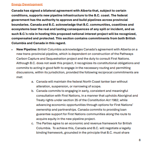 AdamMacVicar's tweet photo. NEW: Here is what the agreement between the Government of Canada and BC says about a new coastal pipeline from Alberta. https://t.co/xKnbsEtJ3X