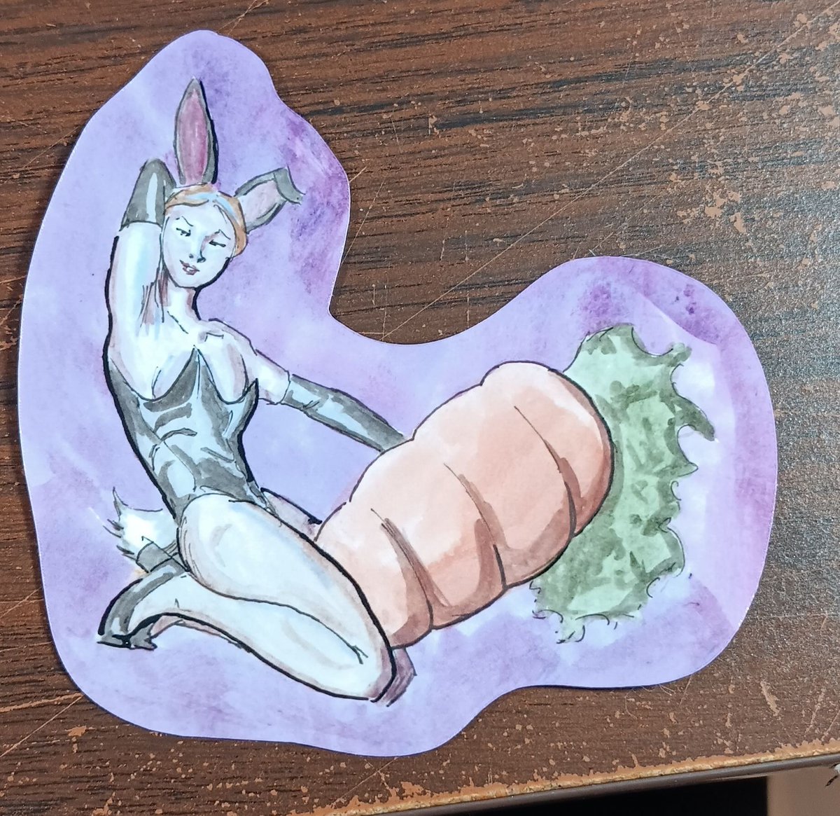 Bucky1803's tweet photo. Final sticker of my OC Barbet in a bunny suit! https://t.co/rXPDr5dW9e