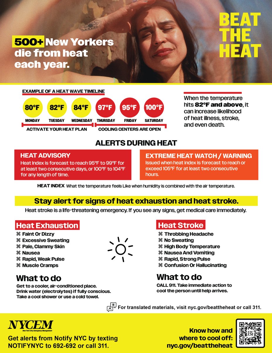 ManhattanCB3's tweet photo. Heat Watch in effect through Sunday, July 5th
Cooling Centers: https://t.co/tmiGCSDi3Y
NYCEM heat safety tips: https://t.co/Uew0J53Bkl https://t.co/vfkICI23Cr