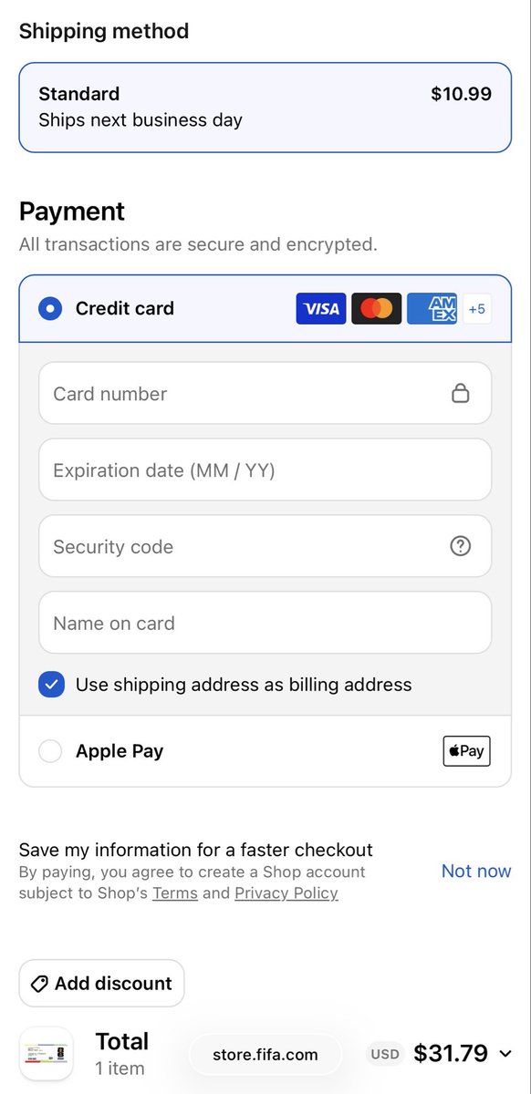 World_Cup_Guide's tweet photo. FIFA put on its storefront the ability for fans to buy a replica World Cup ticket. 

It is open to anyone willing to spend the $19 USD. Or $20 if fans want to personalize a ticket w/ name &amp; seat info

Shipping was another $10.99 for me 😞

🔗 https://t.co/prYEotU8nf https://t.co/QhLwTz5gOx