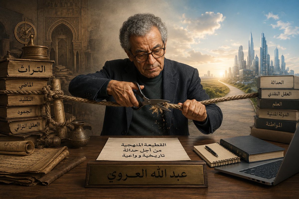 hichamlukili's tweet photo. امتلاك بداهة جديدة لا يكون إلا بالقفز فوق حاجز معرفي، حاجز تراكم المعلومات التقليدية. لا يفيد أبداً النقد الجزئي، بل ما يفيد هو طيّ الصفحة… وهذا ما أسميته ولا أزال أسميه بالقطيعة المنهجية.

سي عبد الله العروي https://t.co/yvzgPqxAix