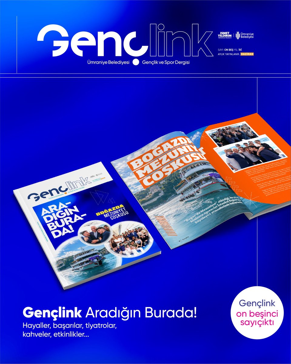 umraniyebeltr's tweet photo. Gençlink Dergisi’nin 15. sayısı yayında! 

Bu sayımızda;

📌 Necip Fazıl Bölge Parkı
📌 Yapay Zekâ Film Festivali
📌 Boğazda Mezuniyet Coşkusu

ve daha birçok içerik sizleri bekliyor.

Dergiyi incelemek için ↙️

https://t.co/CvVIGZT5un https://t.co/okbaJbnmne