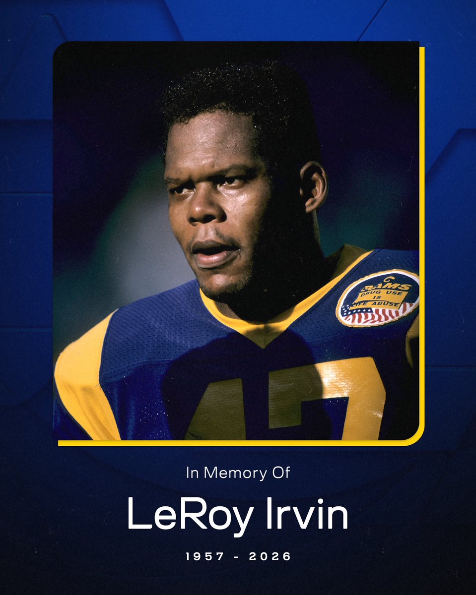 RamsNFL's tweet photo. We mourn the loss of Rams Legend LeRoy Irvin. We extend our condolences to his family and friends during this difficult time. https://t.co/ewnRmu8UGF