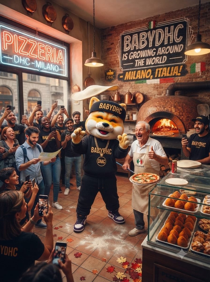 DI_be_ballin's tweet photo. When the flavor meets the future! 🍕🇮🇹 BabyDHC is taking over the iconic pizzerias of Milano, bringing that global energy to Italy. The takeover is real—where are we stopping next? 🚀💎 #BabyDHC #DHC #Milano #Solana #GlobalTakeover @Crazypaperbag @hugh_stiel https://t.co/uF5h0558AJ