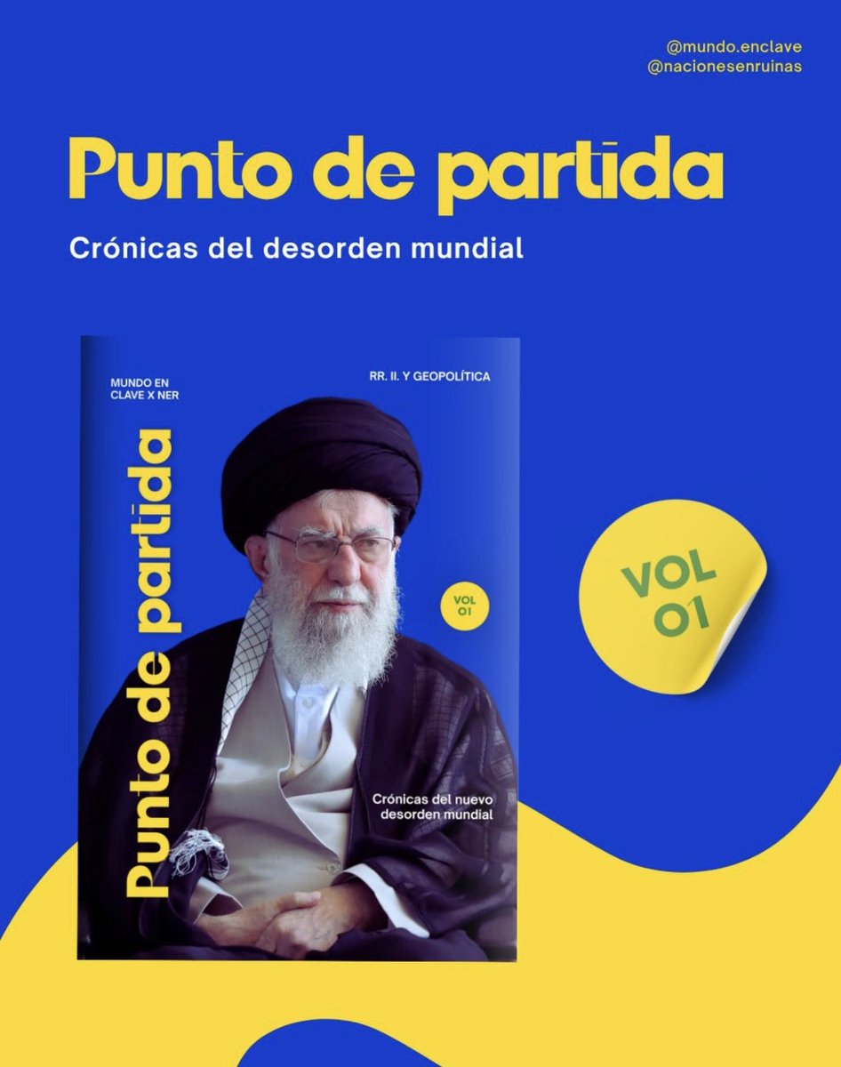 nacenruinas's tweet photo. Este es solo el primer número.
Vol. 01 de Punto de Partida: Crónicas del desorden mundial.
Una revista para leer despacio, pensar mejor y seguir abriendo conversación.
📘✨ Gracias por estar al otro lado.
#PuntoDePartida #RRII #Geopolítica #Revista #NacionesEnRuinas https://t.co/g8GB6J9iSL