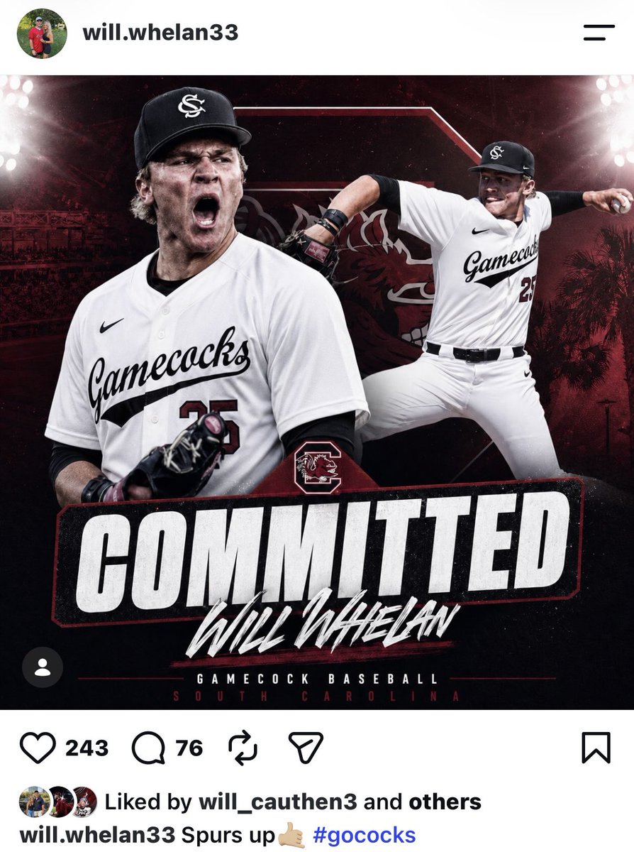 TheSargeDaily's tweet photo. South Carolina lands a commitment from another needed LHP, in former Minnesota lefty, Will Whelan!
Another Bourne Brave joins the squad. Teammates with Gamecocks, Luke Costello, Andrew Costello, Garrett Michel, and Brice Estep
2026 Stats-
•pWAR: -0.1
•Games Started: 0
•Innings Pitched: 16
•K’s: 19
•ERA: 6.19
•WHIP: 1.44
•K/9: 10.7
•BB/9: 3.4
•FIP: 5.31
•xFIP: 4.18
•K/BB: 3.17
•K%: 26%
•BB%: 8.2%
•HR/9: 1.10
•H/9: 9.6
•Saves: 0
Cape Cod Stats-
•Innings Pitched: 13
•Games Started: 3
•ERA: 0.69
•WHIP: 1.23
•K/9: 10.4
•BB/9: 7.6
•K’s: 15
Threw 5 no hit innings just a week ago. Another low risk, high reward get for the Gamecocks with serious strike out stuff.