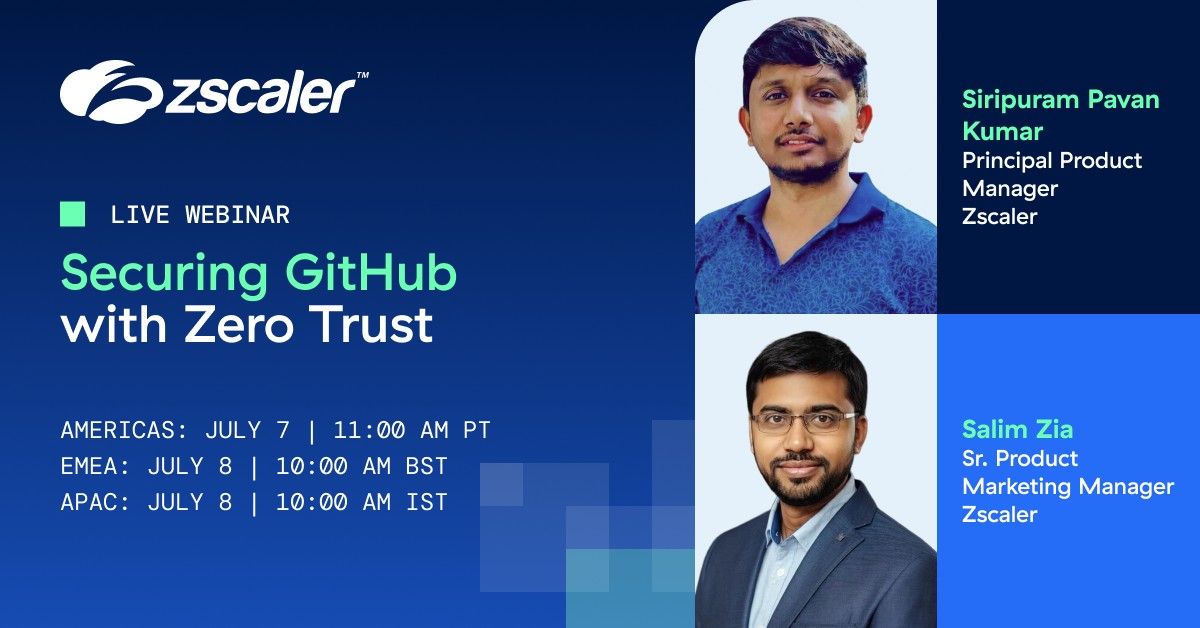 zscaler's tweet photo. 🔐 @GitHub is critical for modern software delivery—but traditional security tools weren't designed for today's distributed environments.

Join us live to learn how a #ZeroTrust approach can help secure connectivity to #GitHub: https://t.co/LNMiwDDb4R

#Cybersecurity #AISecurity https://t.co/p0kitfwVEv