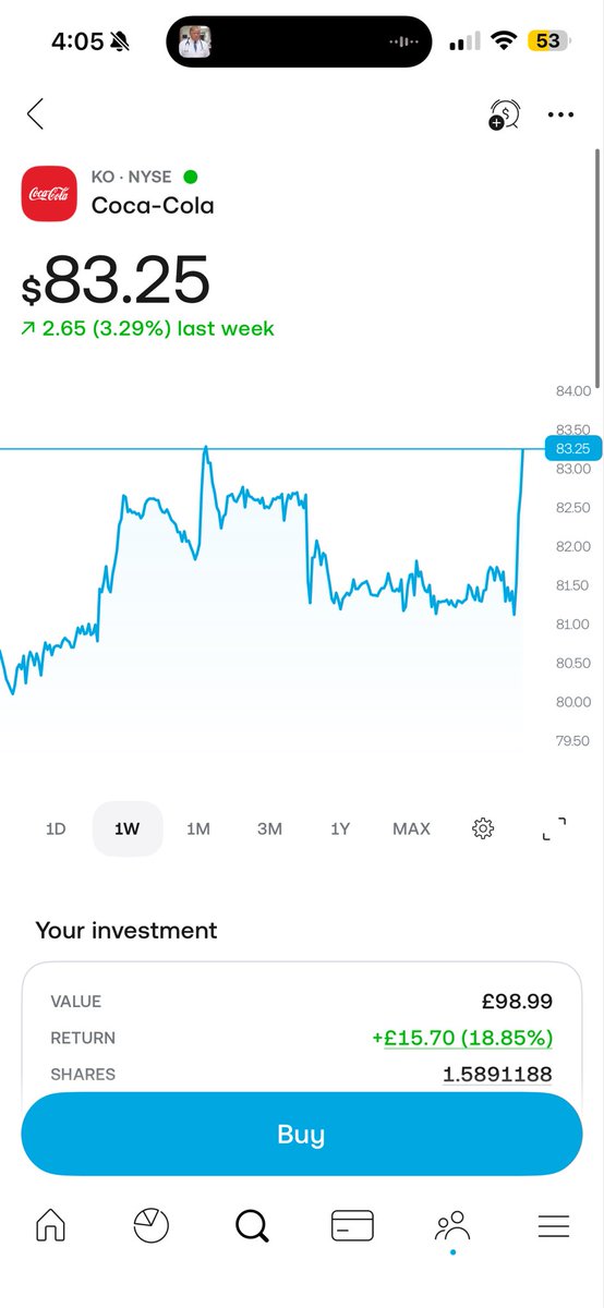 wealthr_uk's tweet photo. Funny how that works huh. In Trumps AI video he mentions Coca Cola right at the end and the stock jumps up 2% 😂 https://t.co/obcfTWstoV