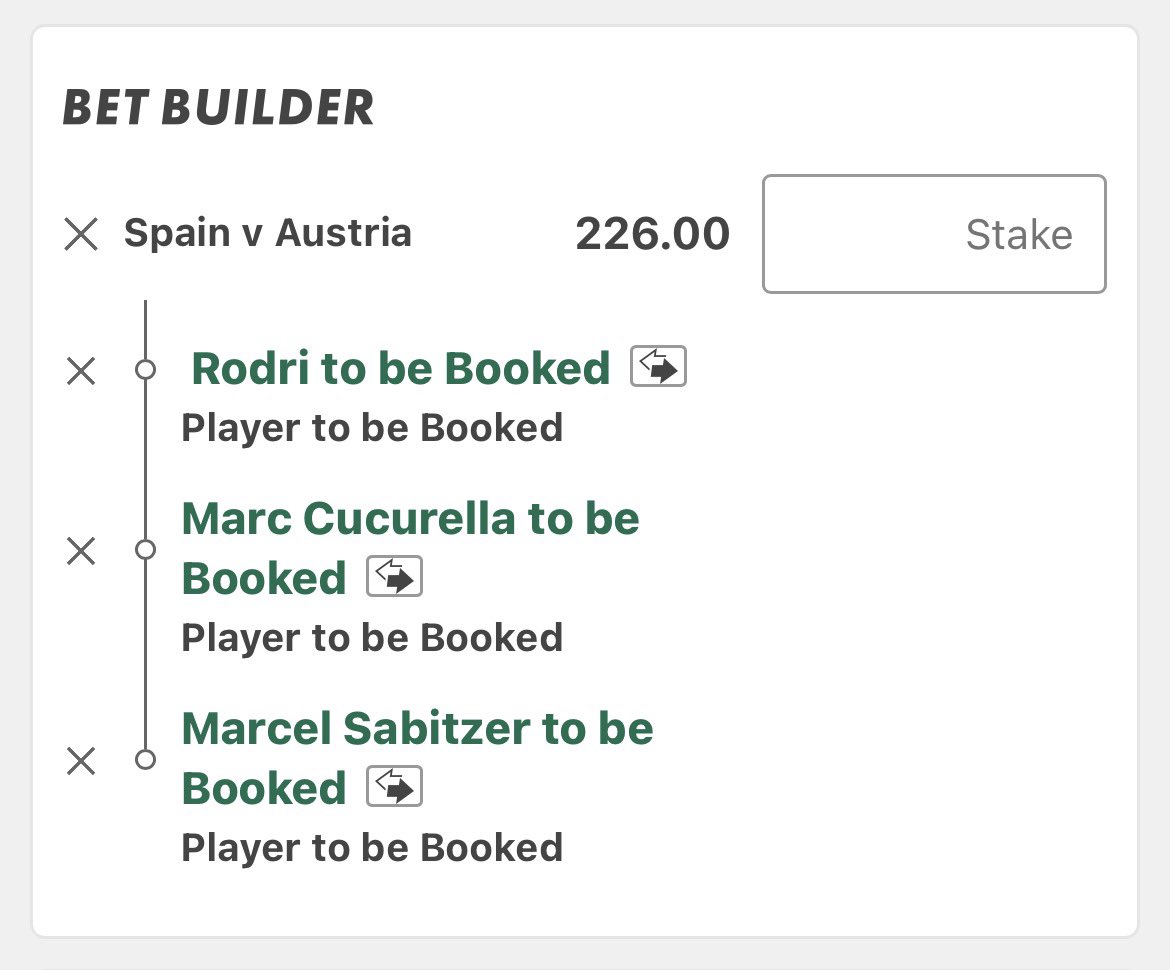 TheCardsChef's tweet photo. 🇪🇸 SPAIN V AUSTRIA 🇦🇹 

Schlager - 1U
Schlager x Laimer - 0.5U
LONGSHOT TREBLE - 0.25U https://t.co/52EeKwoOfM