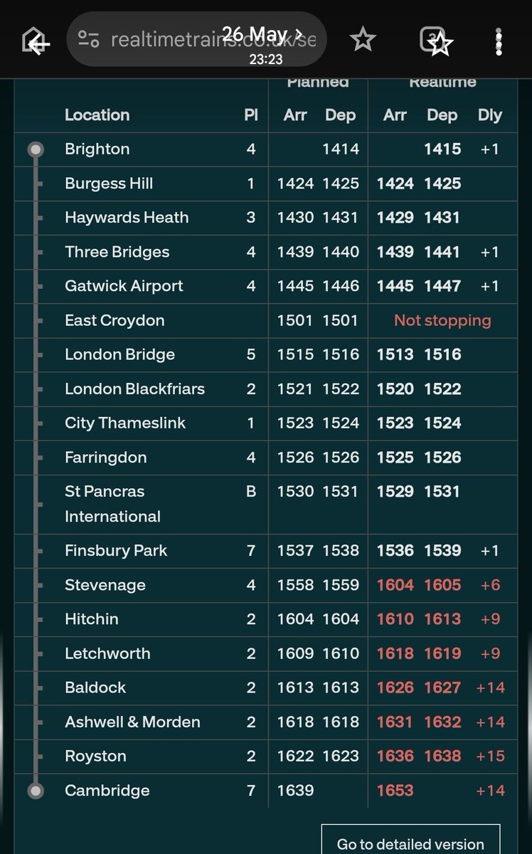AFireworkDaze's tweet photo. @TLRailUK Hi, I've just logged into my account and found it was denied but no one emailed me. Denied because thameslink say I was 14 minutes delayed but I was definitely 15 minutes delayed as supported by real time trains. (King's Cross to Royston) https://t.co/IgzRpjyL5H