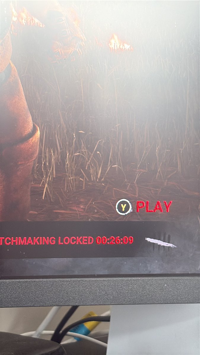 CamLad05's tweet photo. @DeadbyDaylight So im matchmaking banned for being against a full P100 Bully Squad being completely unfair? https://t.co/8Iy0aawwTC