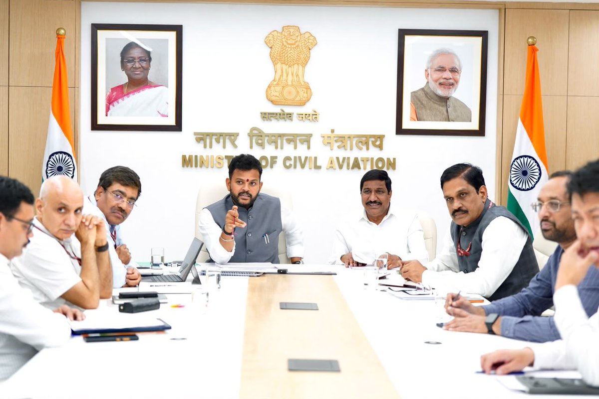 RamMNK's tweet photo. Held a comprehensive high-level review of upcoming Greenfield Airport projects in Andhra Pradesh alongside Shri B. C. @bcjrofficial Reddy Garu, Hon'ble Minister for Roads & Buildings, Government of Andhra Pradesh.

Alongside world-class airport infrastructure, Hon'ble Chief Minister Shri @ncbn Garu's progressive AP Civil Aviation Policy 2026 is driving the overall ecosystem with incentives for Vertiports and aviation clusters comprising skilling institutes, FTOs & MRO facilities.