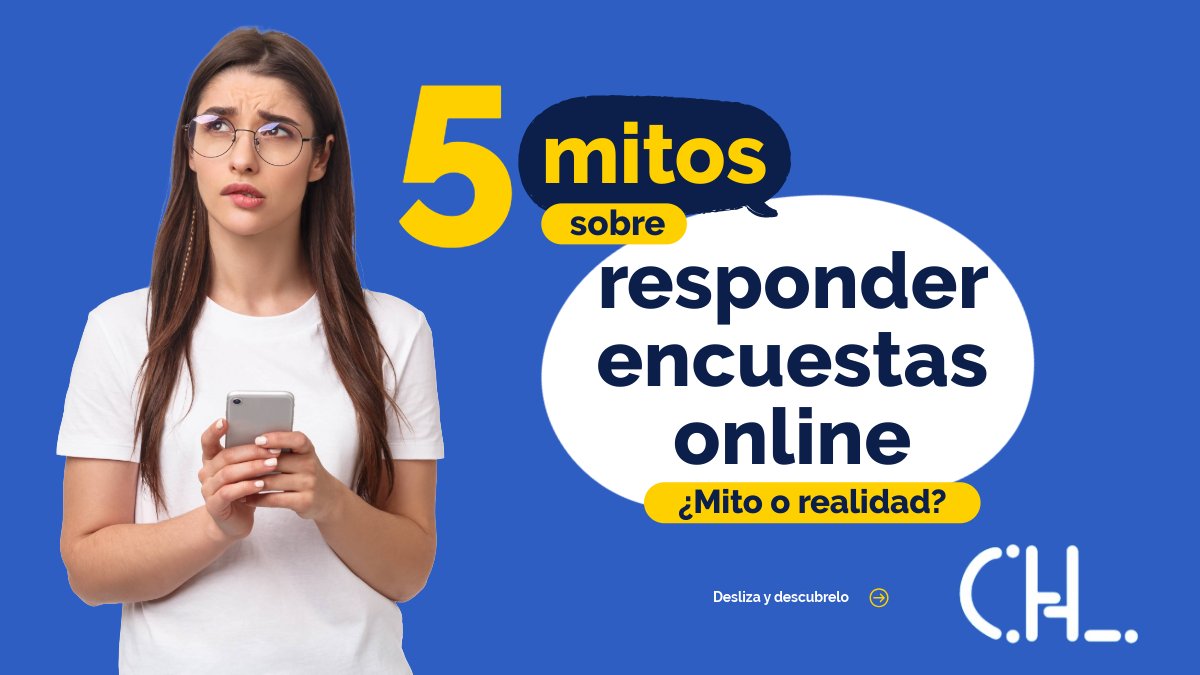 CHL_INV's tweet photo. 💬 ¿Mito o realidad?

¿Has escuchado alguno de estos mitos sobre responder encuestas online? 🤔 Hoy te contamos qué hay de cierto en cada uno. ¿Cuál habías escuchado?

💙 Tu opinión cuenta.

#CHL #CHLInvestigaciones #Encuestas #Beneficios https://t.co/Av3jNwJ0mb