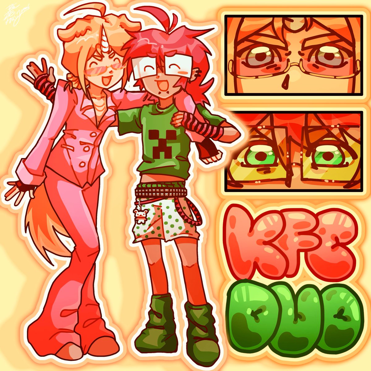 tokii11real's tweet photo. KFC DUO #qsmp2 #qsmpfanart #katieb #mikethelink https://t.co/mLUgdlljGc