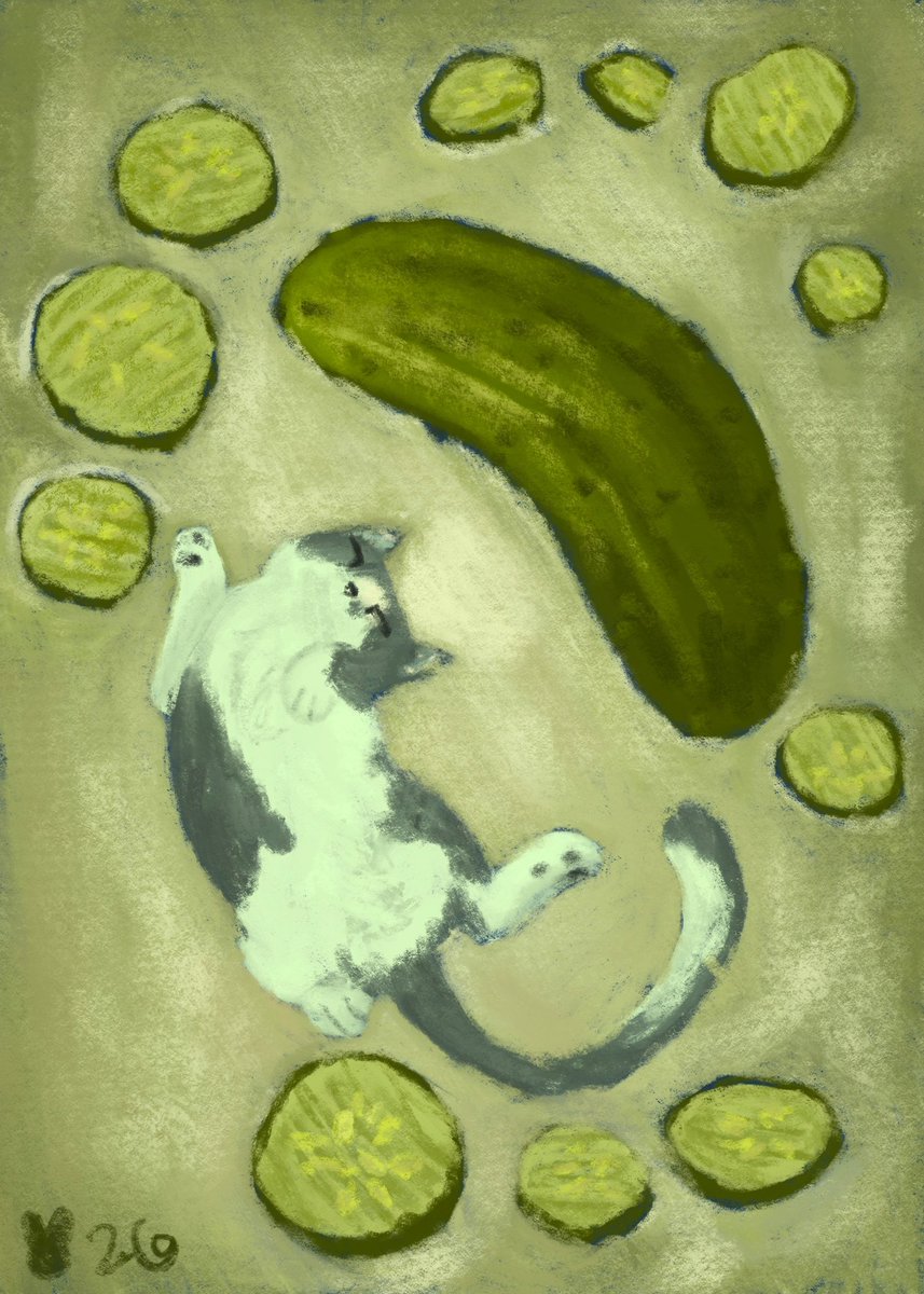 yepwch's tweet photo. happy artfight to practically the only thing ive drawn since last artfight and it was last night . its my family friend's cat pickles with pickles . https://t.co/F3uHgQHXIK