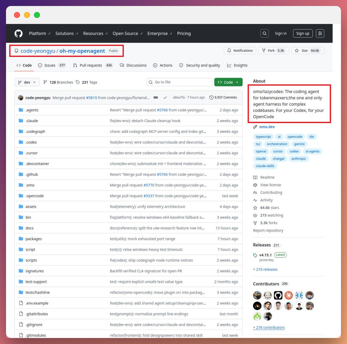 RitOnchain's tweet photo. the maintainer burned $24K in LLM tokens to build this.

64.6k stars. 211 releases. Open Source. 

11 agents. 54+ lifecycle hooks. 5 built-in MCPs. Team Mode with parallel execution.

"I haven't been able to articulate what makes it so great for quants. Development experience reached a different dimension to gain alpha."

save and study this harness.