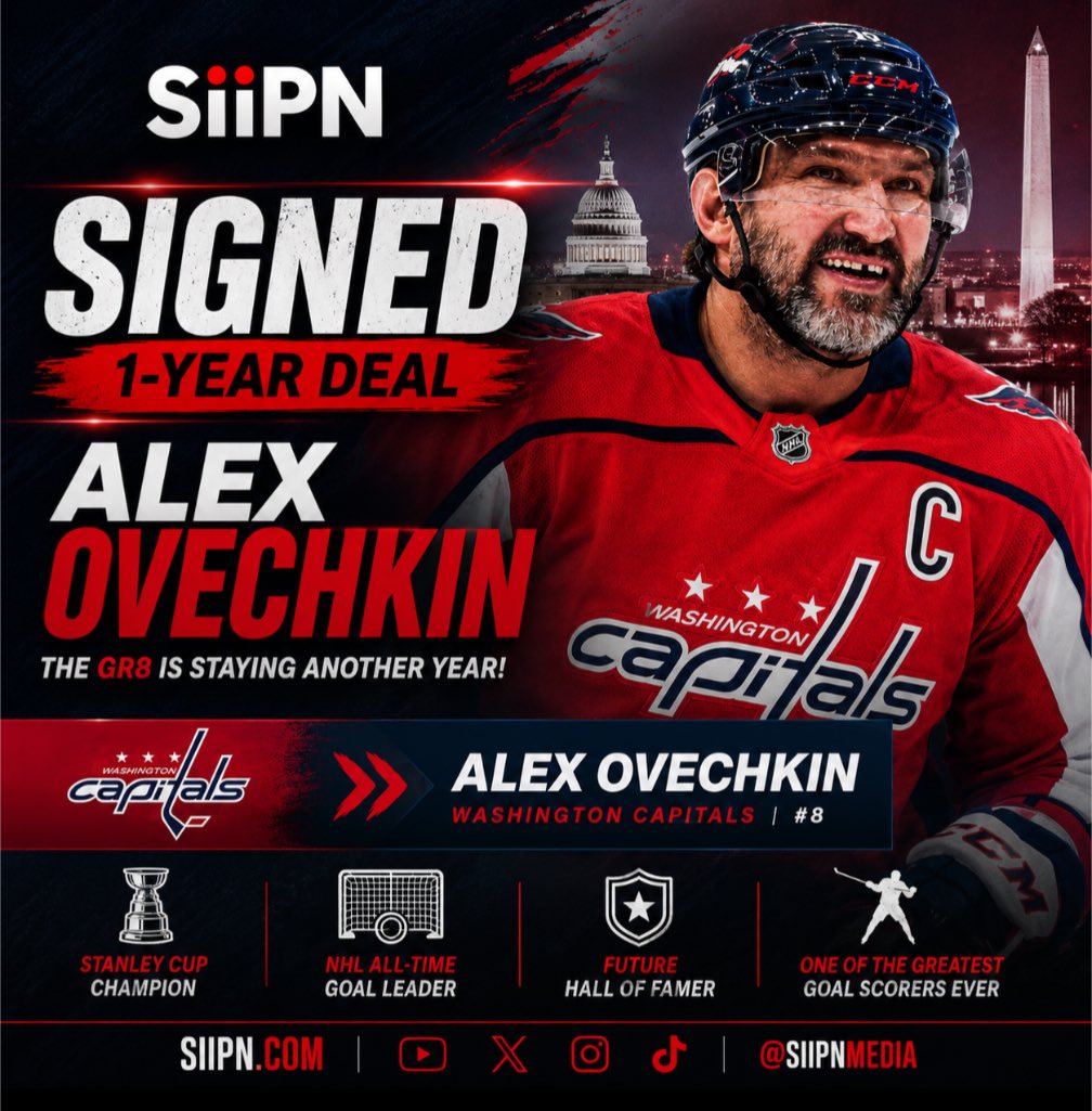siipnmedia's tweet photo. The NHL's all-time leading goal scorer will once again chase history, add to his legendary legacy, and lead the Capitals into another campaign.
👇 How many goals does Ovi score this season?
#NHL #AlexOvechkin #WashingtonCapitals #Ovechkin #SIIPN https://t.co/5SvwCQQlJ4