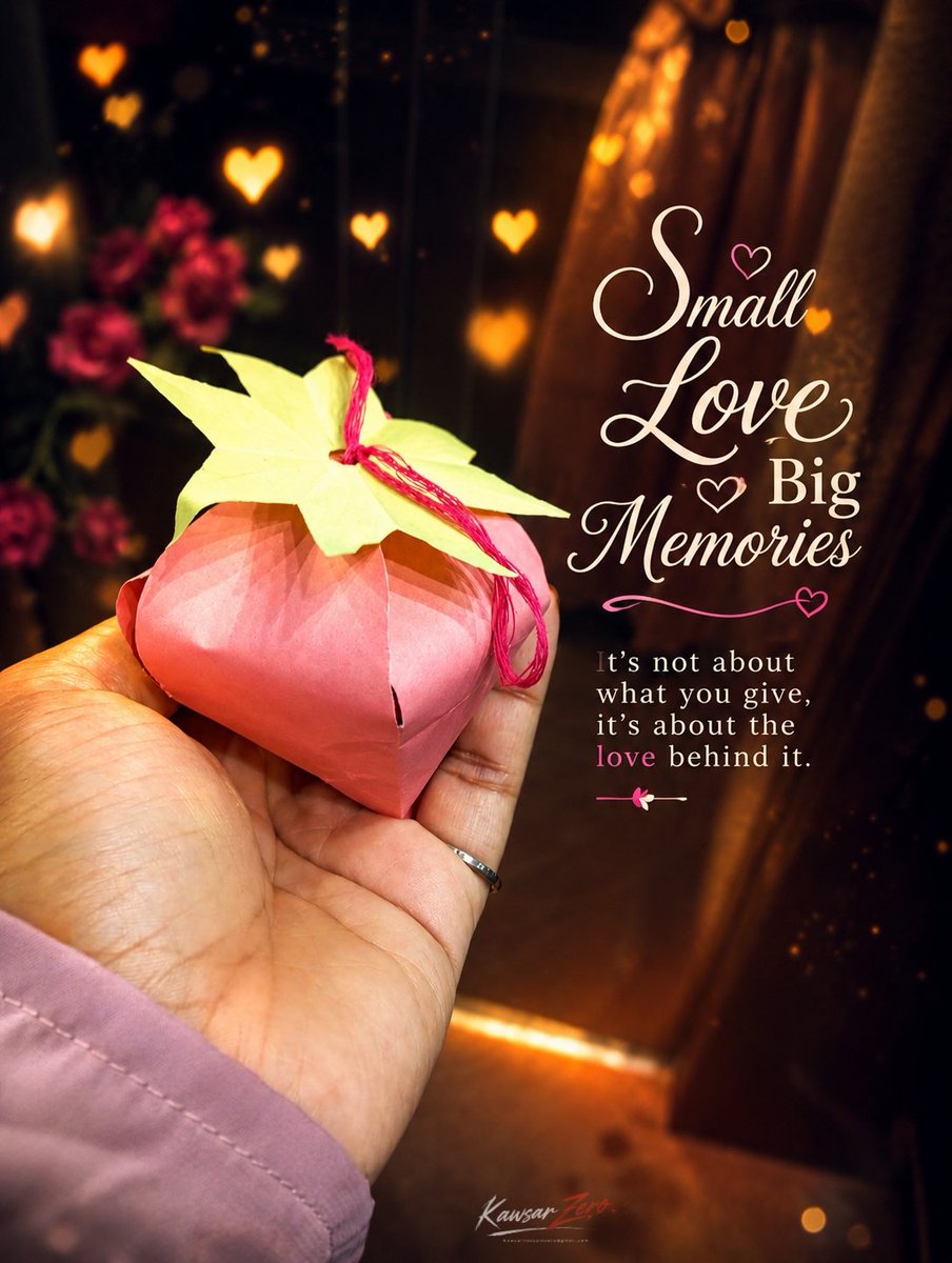 kawsarzero's tweet photo. Small Love, Big Memories 💕 | Heartwarming Gift Quote

A small gift wrapped with love can create the biggest memories ❤️ 

"It's not about what you give, it's about the love behind it." https://t.co/sOP42KTaIu