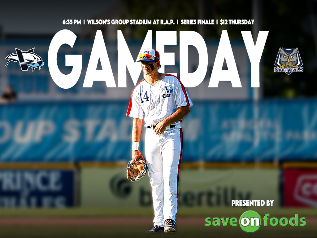 HarbourCats's tweet photo. We're back for another game day!
The Nanaimo series comes to an end tonight with $12 Thursday presented by Save-On-Foods! ⚾ 🔥
#harbourcats #yyj #WCLBaseball https://t.co/mqNnndptow