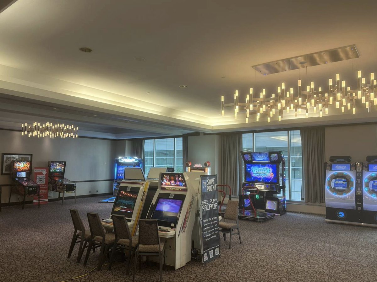 anthrocon's tweet photo. Our arcade is being set up and ready for you to enjoy in the Westin's 2nd Floor Westmoreland room! 🎮🕹️ https://t.co/cv9CFSih9P