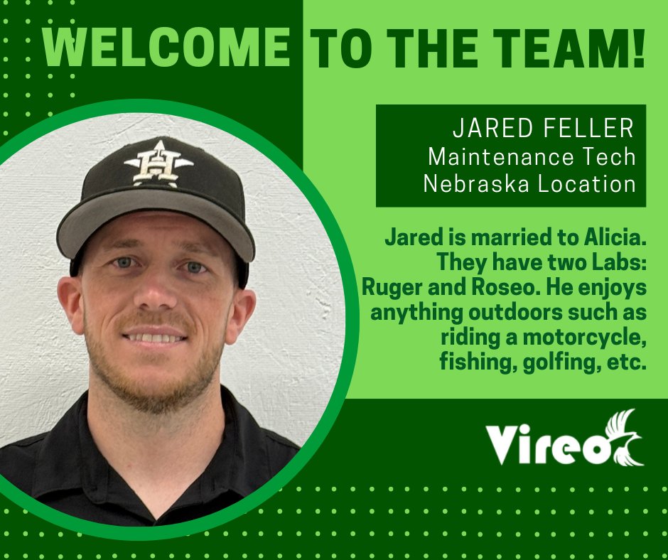 vireoresources's tweet photo. We are excited to have Jared join our team.
#WelcomeToTheTeam #GladYouAreHere #GreatPlaceToWork #Manufacturing #Maintenance #PlattsmouthNE https://t.co/fa0KupQovB