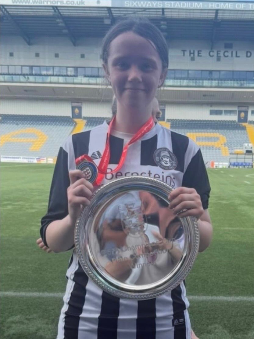 DLSPEDept's tweet photo. Congratulations to Phoebe who has recently won both the National Cup with the district side and the Northern Counties with the county squad.

Phoebe went on to score a hat-trick in the Northern Counties semi-final before bagging 4 in the national final.

Link in the comments: https://t.co/s9HhP4IZxD