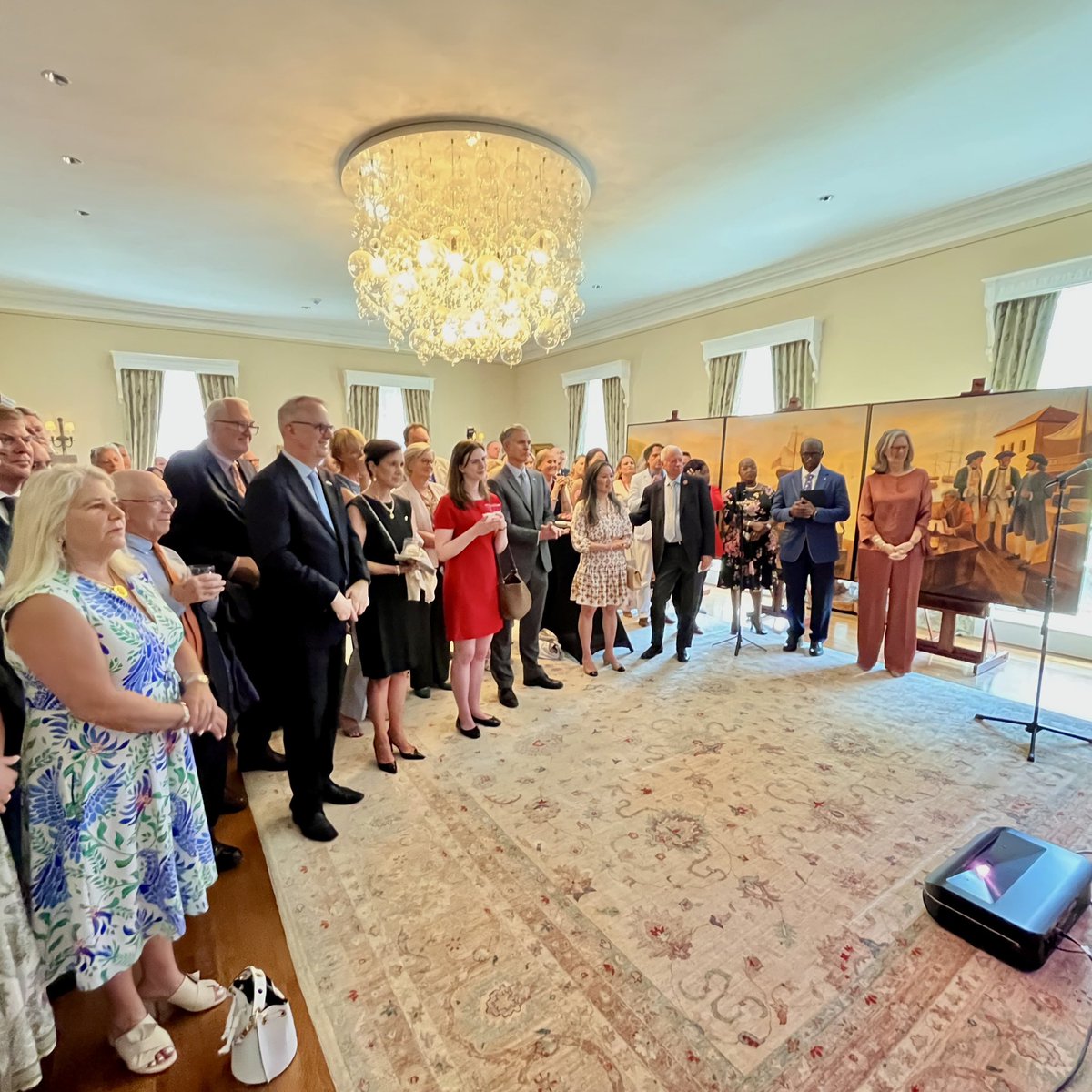 NLAmbassadorUSA's tweet photo. Delighted to address our guests today during our sister event with the @usembthehague, @MinPres Jetten, and @usambnl Popolo to honor two monumental milestones in our shared history: the transatlantic celebration of America 250 &amp; the legacy of the First Salute from St. Eustatius. https://t.co/jeHGIQgQyG