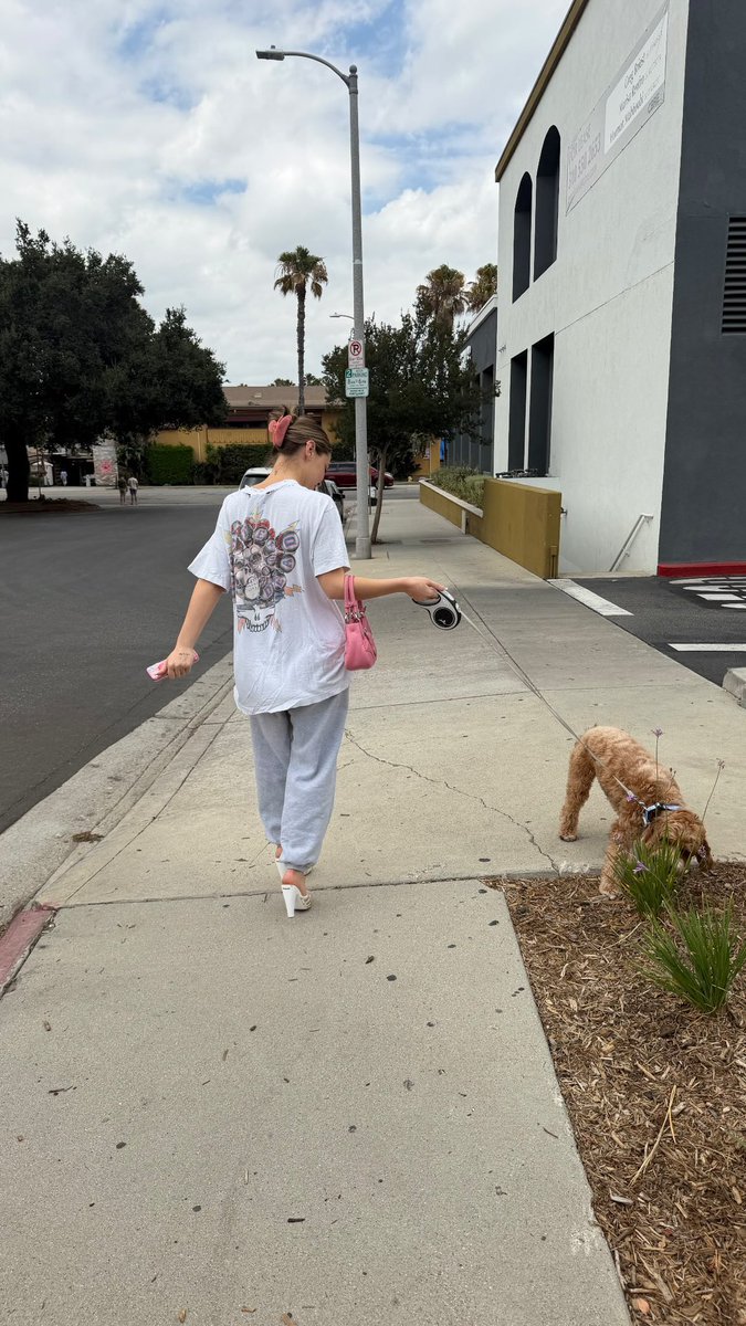 madelynclinebr's tweet photo. Madelyn Cline recentemente passeando com seu cachorro Rodney. 

— Lukas Gage via Instagram Stories. https://t.co/mfmp5Xm46Z