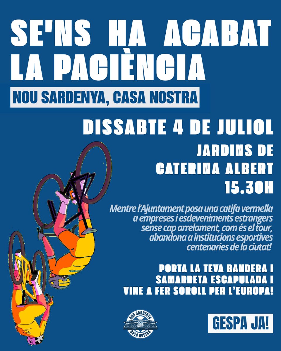 NouSardenyaCasa's tweet photo. ⚠️⚠️⚠️⚠️⚠️⚠️⚠️
ATENCIÓ EUROPEISTES
LA PACIÈNCIA S'HA ACABAT
Comencem cicle de mobilitzacions.

Primera parada EL TOUR!
⬇️⬇️⬇️⬇️⬇️⬇️⬇️⬇️ https://t.co/YnBBDx3Y8c