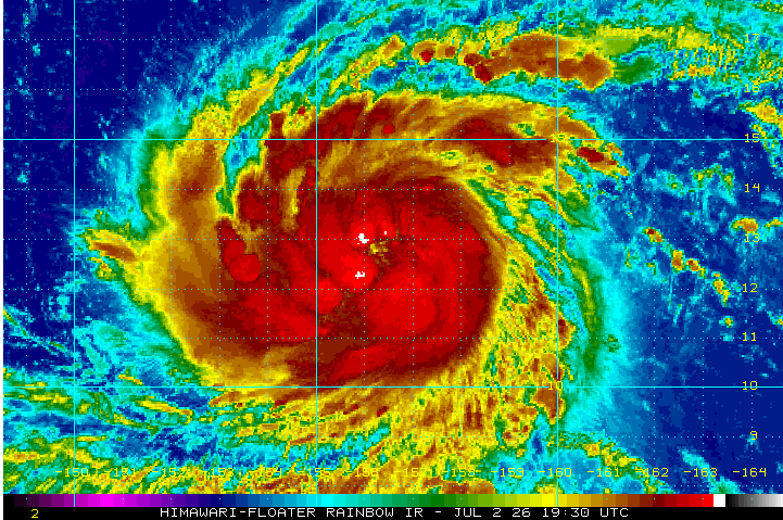 jayhobgood's tweet photo. Former Tropical Storm Bavi strengthens to a typhoon east of the Marianas; max wind speed 80 mph (130 km/h); moving toward west-northwest at 14 mph (22 km/h). https://t.co/MeJSonxyED