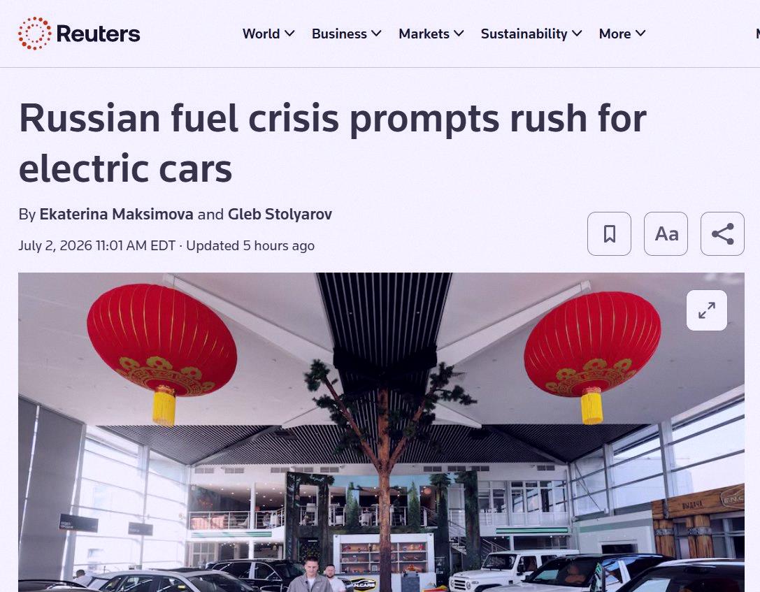 xxtake7xx's tweet photo. ウクライナによるロシアの製油所攻撃のおかげで、中国のEVがロシアで爆売れしてるらしい🚗⚡️ ガソリン不足が追い風になってるみたいだね https://t.co/ixJOXcAFs6
