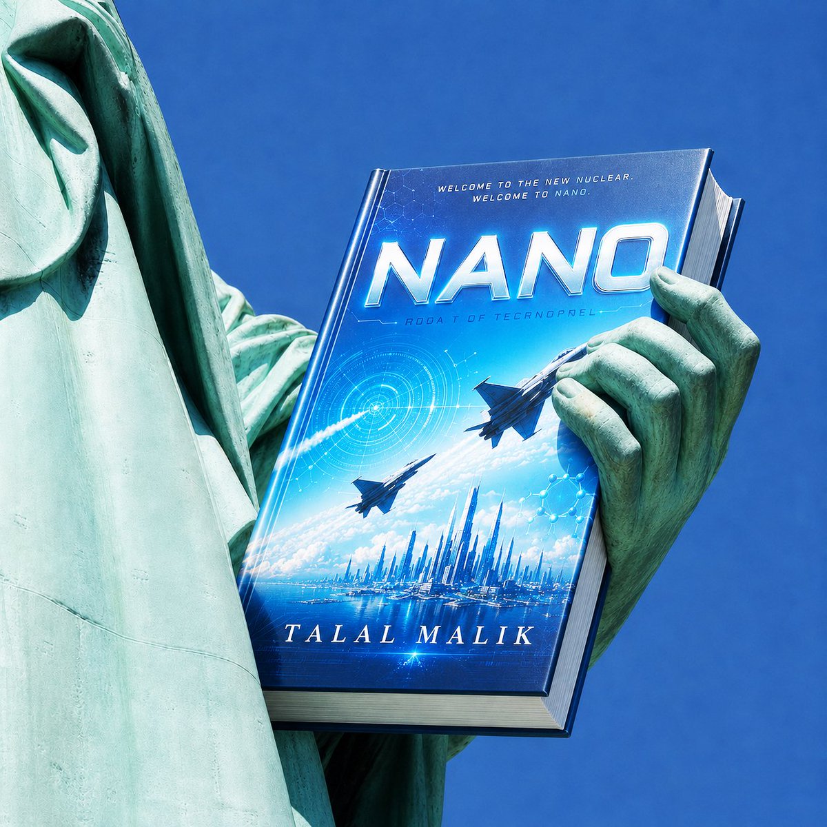 NANOTheMovie's tweet photo. Lady Liberty's got her copy of book of @NANOTheMovie by @TalalMalikA1 at @Alpha1Media .
Get your paperback and hardback on July 4, 2026 - @America250 th

Official Press Release:
https://t.co/Qb0T3mL2vN https://t.co/1aUZiiAXEc