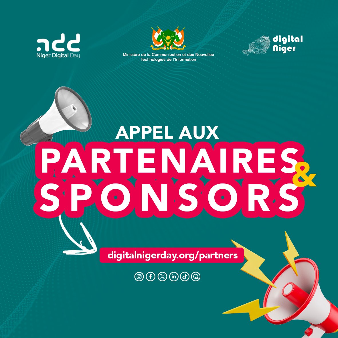 lourwana's tweet photo. 📣 𝐀𝐏𝐏𝐄𝐋 𝐀𝐔𝐗 𝐏𝐀𝐑𝐓𝐄𝐍𝐀𝐈𝐑𝐄𝐒 & 𝐒𝐏𝐎𝐍𝐒𝐎𝐑𝐒 

Le Niger Digital Day by @DigitalNiger  est de retour, ce road trip du numérique et nous recherchons des partenaires visionnaires et des sponsors engagés pour faire de cette édition un événement exceptionnel. 

Vous souhaitez contribuer au développement du numérique au Niger, gagner en visibilité auprès d’un large public et vous positionner comme un acteur clé de la transformation digitale du pays ?

C’est le moment de nous rejoindre 👉 https://t.co/qoGaD7MDKS

Nous avons hâte de construire cette grande rencontre avec vous
#NigerDigitalDay #Partenaires #DigitalNiger #Innovation #Niger