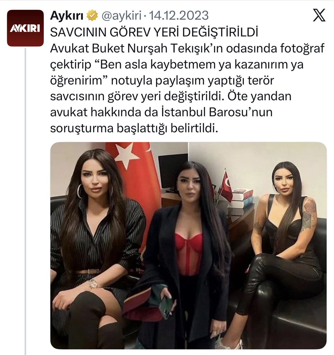 batuhancolak33's tweet photo. Aynı konuyla ilgili 4 içeriğimize daha erişim engeli geldi.

Bunlara hangi gerekçeyle erişim engeli getirilebiliyor?

Savcı odasından “Ben asla kaybetmem; ya kazanırım ya da öğrenirim.” diye paylaşım yapan ben miyim?

Değişik bir hâl… 

Birileri yanlış yapıyor, o yanlışla ilgili soruşturma başlatılıyor. 

Sonra gün geliyor, yanlışı yapanlar olayı haberleştirenlere yasak getiriyor.