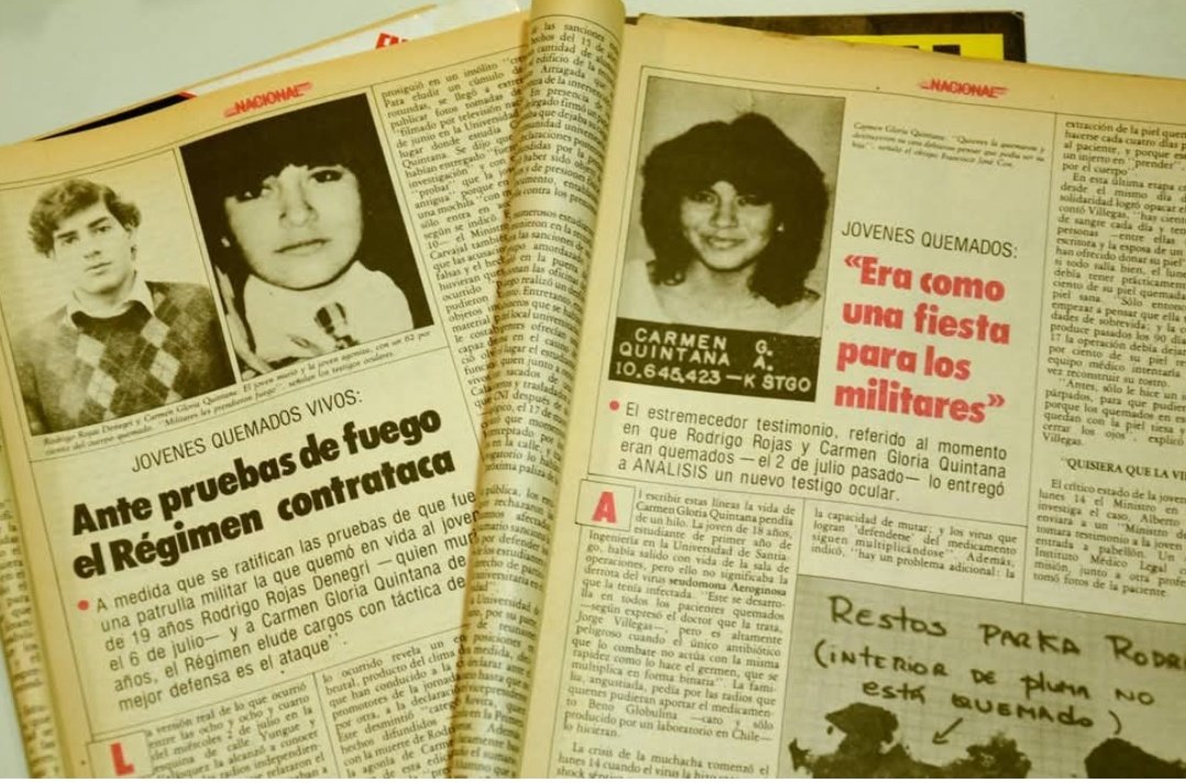 yolaPaulalajavy's tweet photo. La memoria deja de vivir, cuando ya no nos importa, cuando decimos: bueno, ya pasó. Perdemos la dignidad, cuando cerramos los ojos y ya nada nos duele.
Hoy se cumplen 40 años que los milicos quemarán vivos a Carmen Gloria Quintana y Rodrigo Rojas de Negri.
No olvido 
No perdono https://t.co/QPa5SctXGj