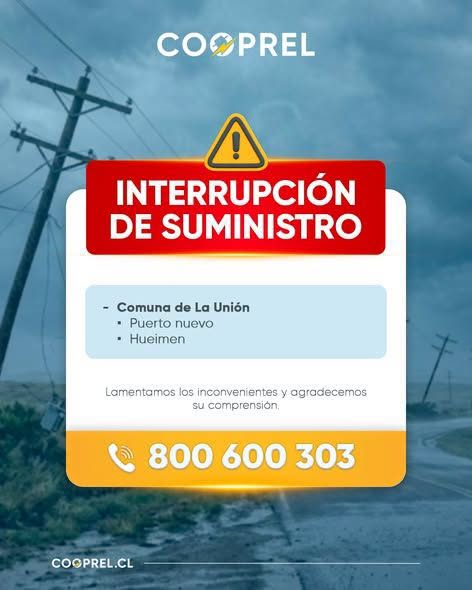 alegriagonzaa's tweet photo. 🔴#LaUnión Producto del viento puelche se presenta una interrupción del suministro eléctrico en sector de #PuertoNuevo y sector #Hueimén.

@reddeemergencia @RNE_Alpha_8 @Sepulinares https://t.co/40sBYlU5rg