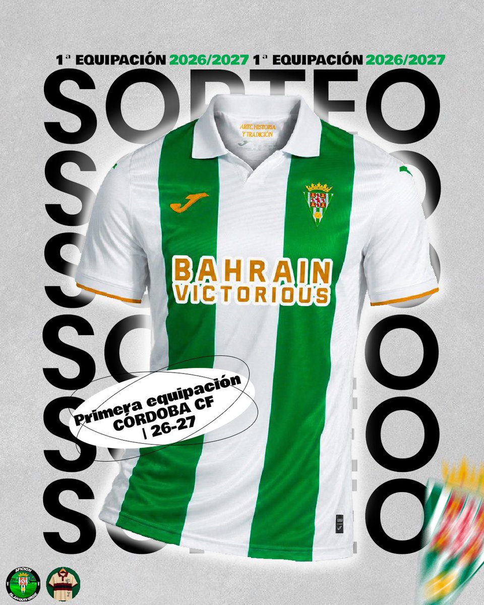 AFBlanquiverde's tweet photo. ¡SORTEAMOS LA NUEVA CAMISETA DEL CÓRDOBA CF! 👕 

👉 Requisitos:  
1️⃣ Seguir a @AFBlanquiverde y @kitgolcamisetas.
2️⃣ Dar MG y RT al tweet.
3️⃣ Mencionar a un amigo en los comentarios (cuantos más comentarios más posibilidades tendrás de ganar).

📆 Ganador el día 08/07/26. https://t.co/c7D7THQGcb