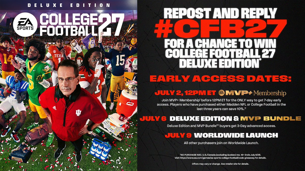 SweetFeet_White's tweet photo. I’ve teamed up with @EASportsCollege to give away College Football 27 codes! 

Want in? Follow @Themoneydownpod and reply with #CFB27 with what console you play on for a chance to win! https://t.co/YFbgNm5umU
