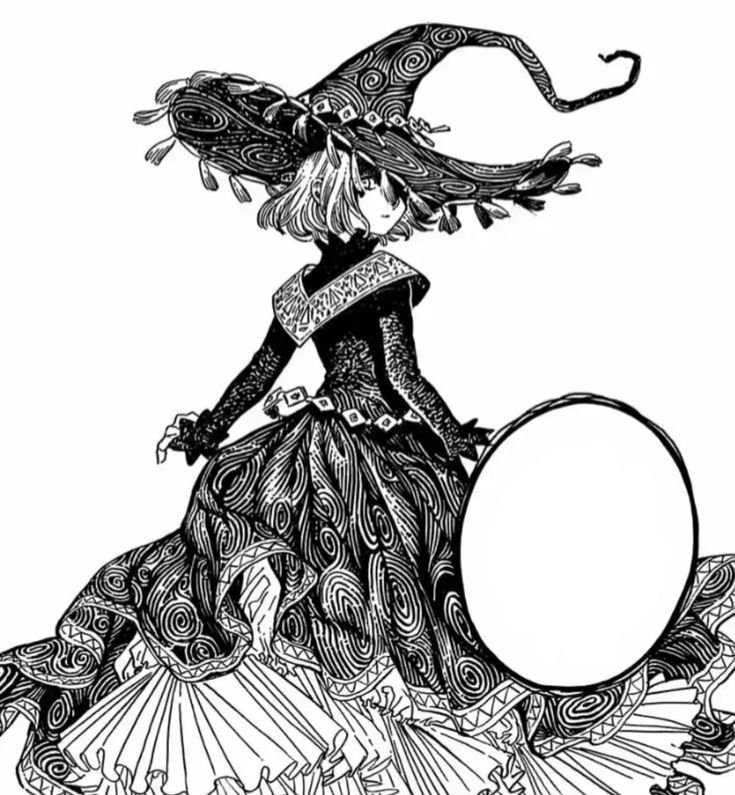 KuroYYami's tweet photo. I have an idea for some drawing what if Coco's Brimcap dress is black with strange patterns because it's made from the ink of Qifrey's dead silverwood tree? It'd be so dark though😅
#WitchHatAtelier https://t.co/uYsIaeCmfo